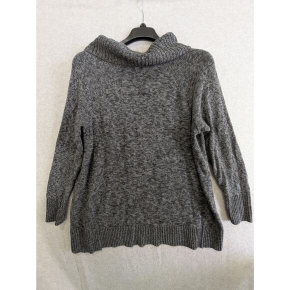 Sejour Sweater Women's 1X Gray‎ High Neck Knitted Zipper Long Sleeves Pullover - Picture 9 of 11
